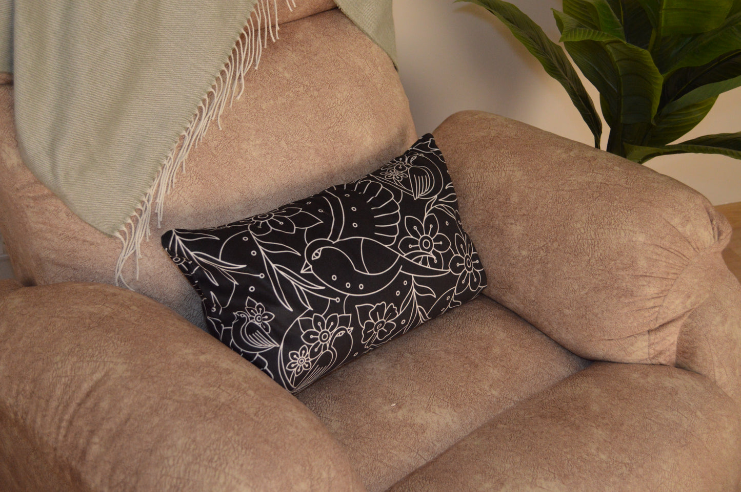 Flowers & Birds Rectangular Cushion