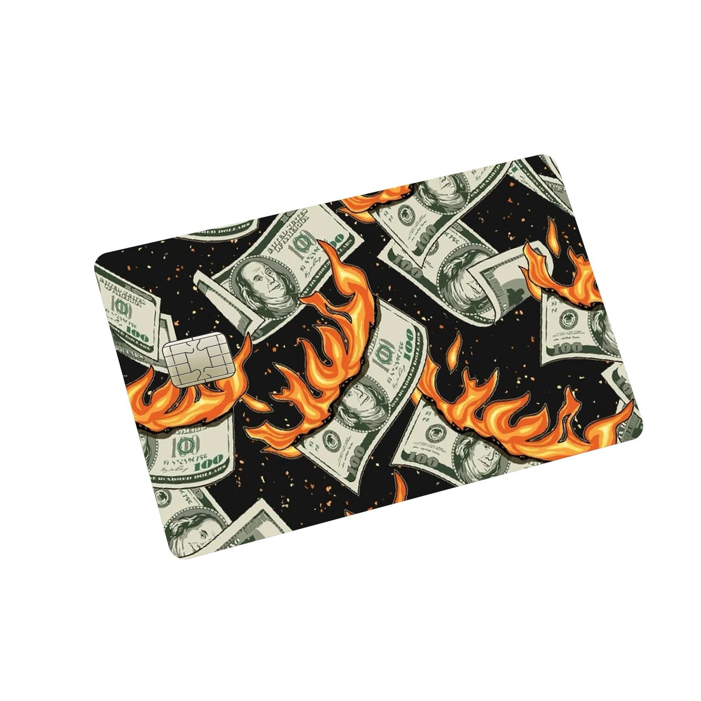 Money on fire Credit Card Stickers