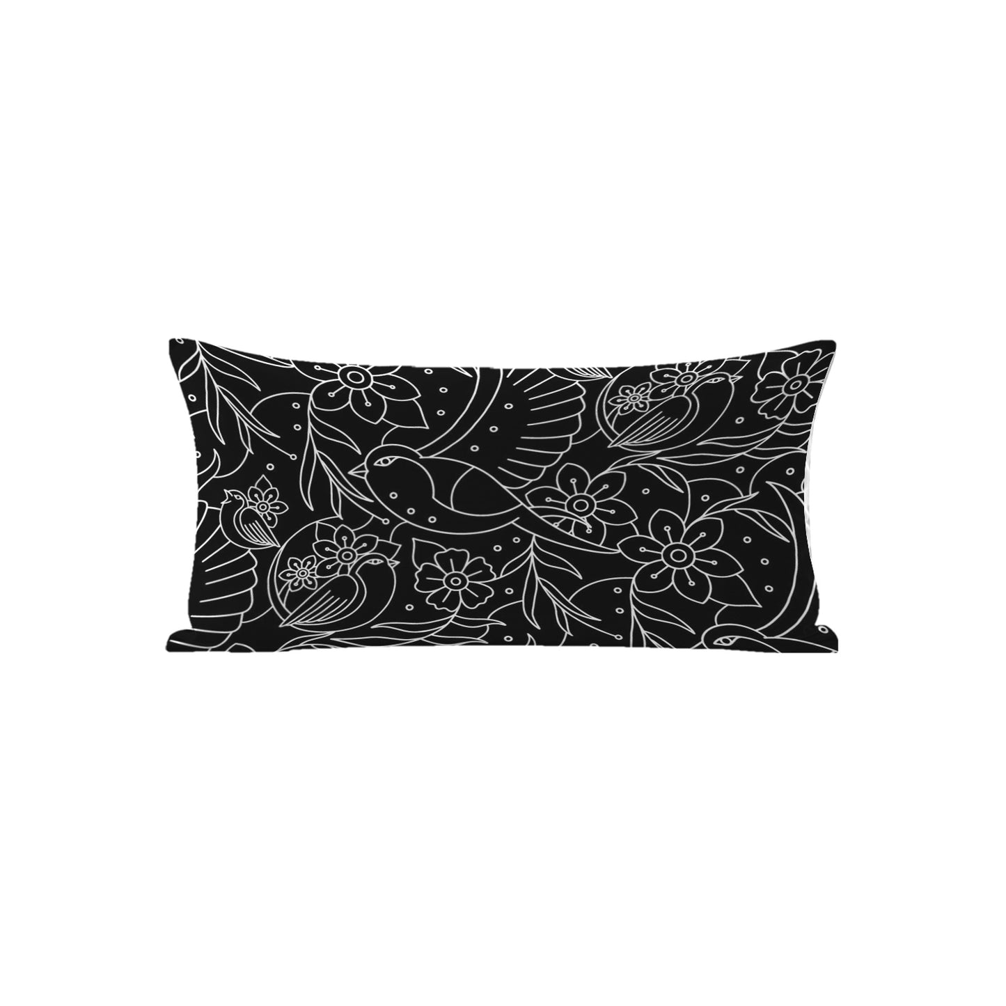 Flowers & Birds Rectangular Cushion