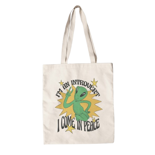 I Come in Peace tote bag