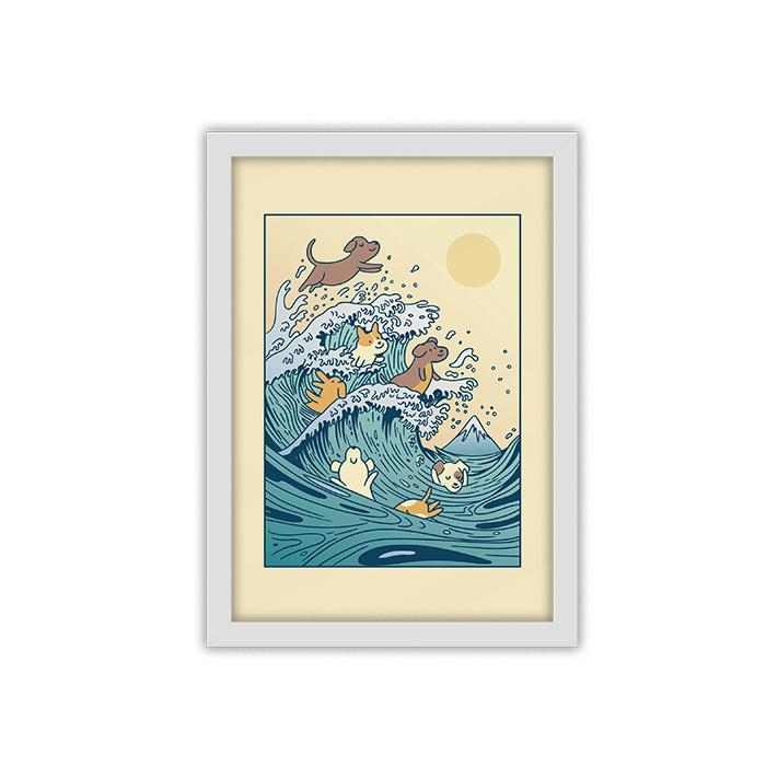Puppy Waves framed poster