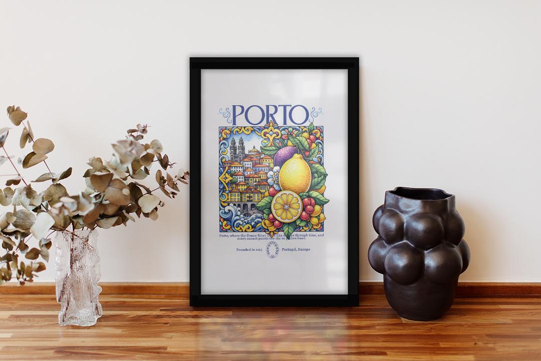 Porto framed poster