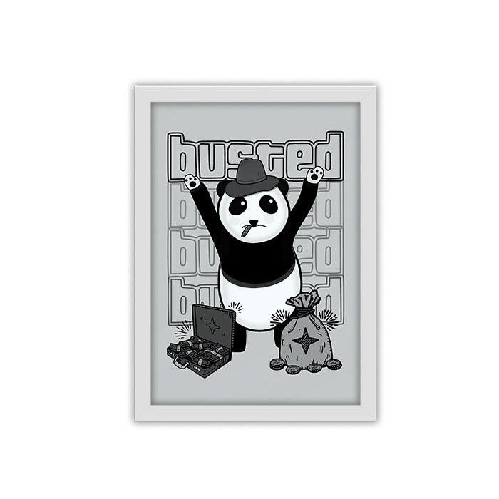 Busted Panda framed poster
