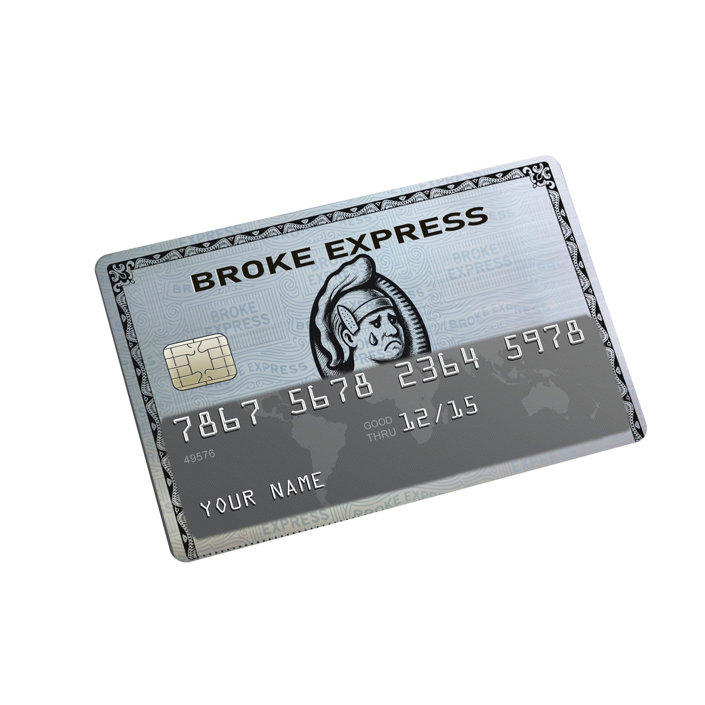 Broke Express Silver Credit Card Sticker