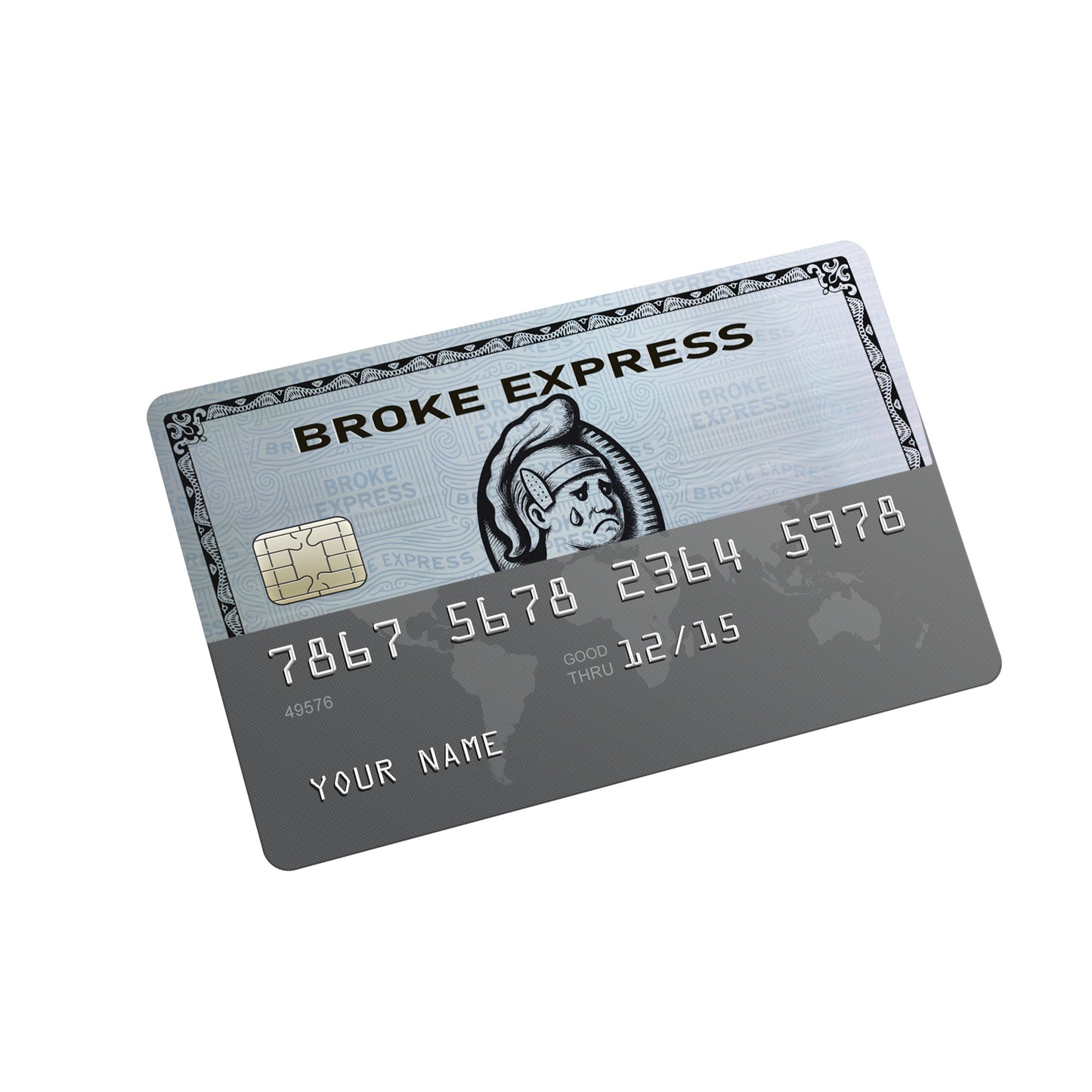 Broke Express Silver Credit Card Sticker