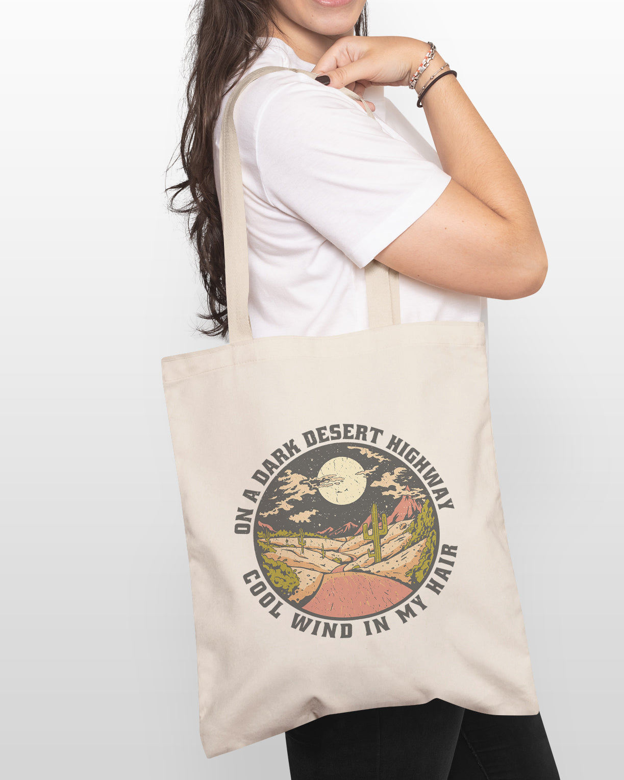 Dark Desert Highway tote bag