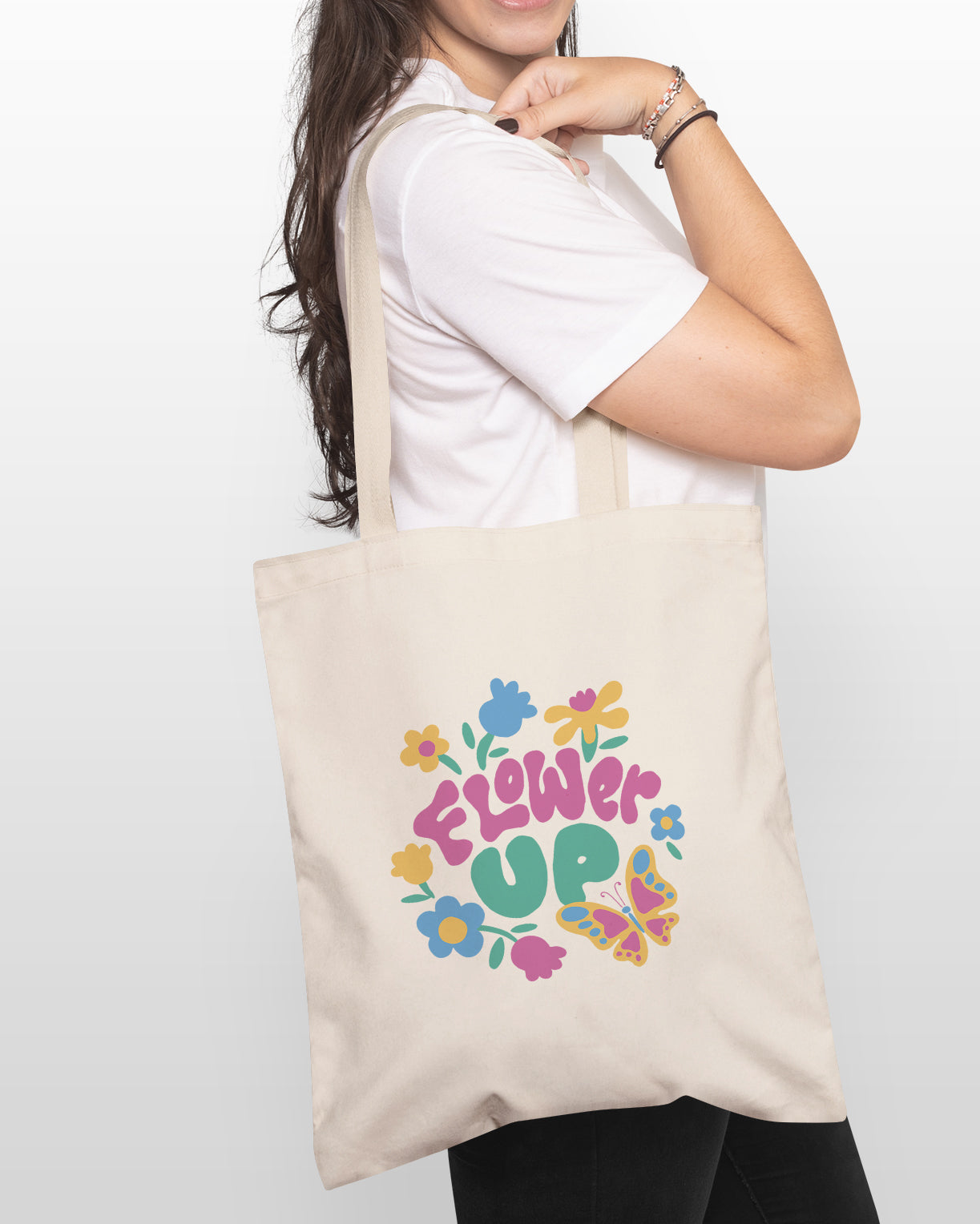 Flower up tote bag