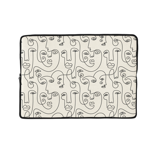 Line art faces Laptop Sleeve