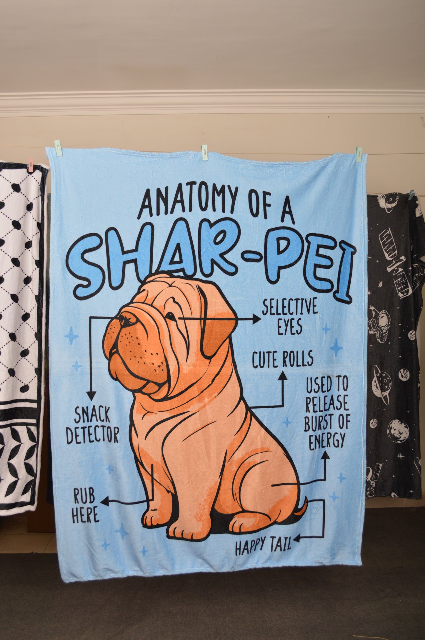 Anatomy of Doggo throw blanket