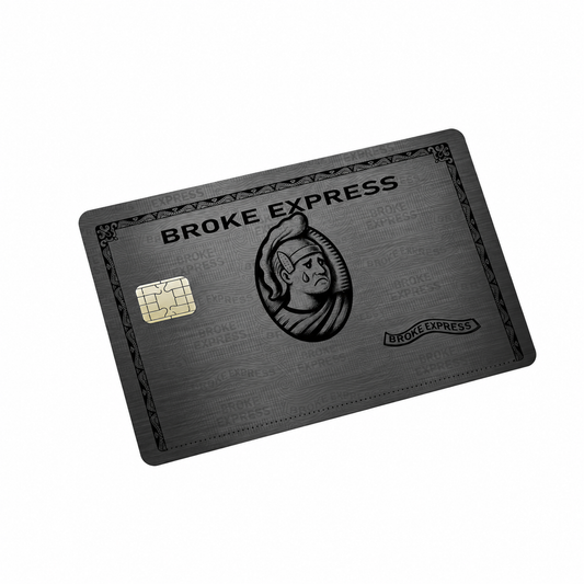 Broke Express Black Credit Card Sticker