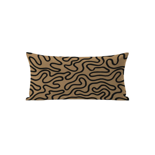 Twisty Brown Rectangular Cushion