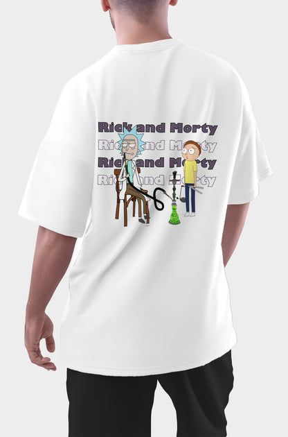 Rick and Morty 3al Ahwa Oversized T shirt