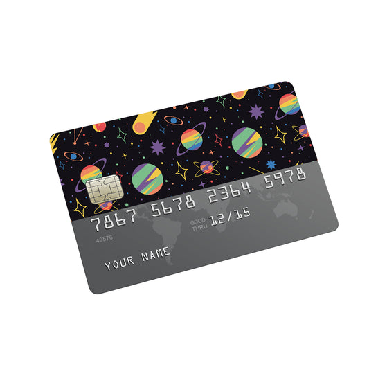 Space Planets Credit Card Sticker