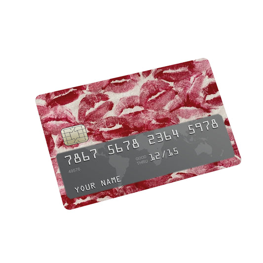 Red Kisses Credit Card Stickers