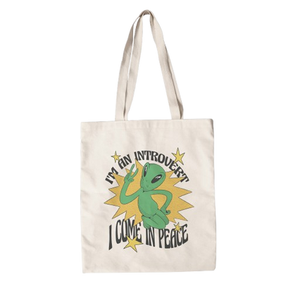 I Come in Peace tote bag