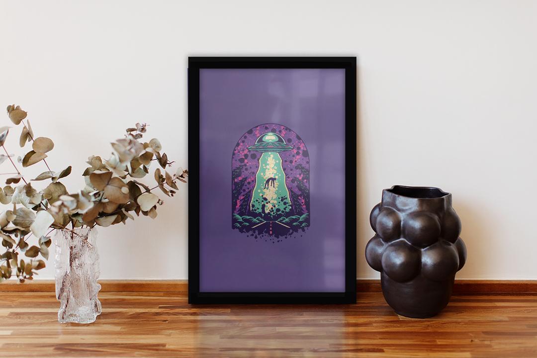 Alien Abduction framed poster