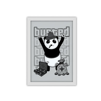 Busted Panda framed poster