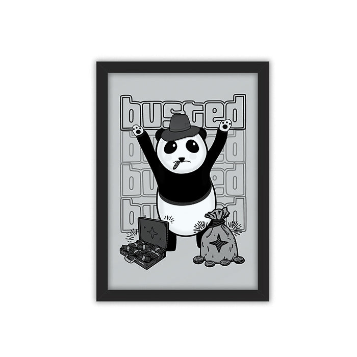 Busted Panda framed poster