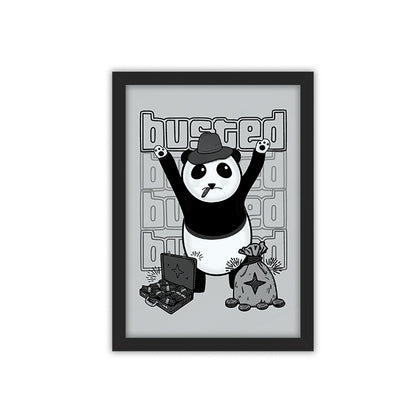 Busted Panda framed poster