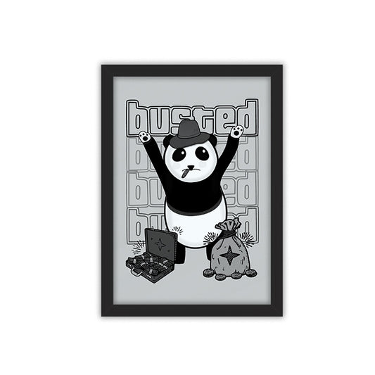 Busted Panda framed poster