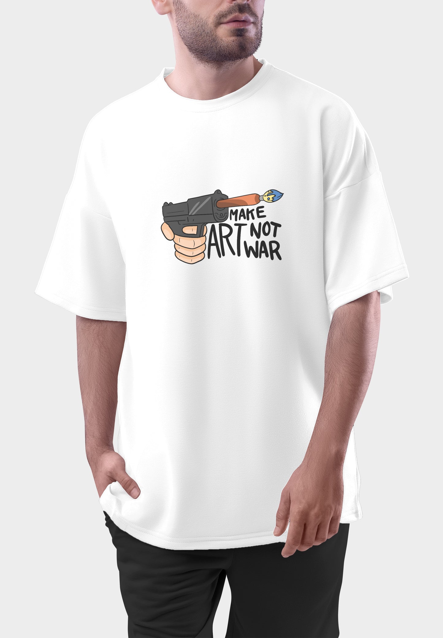 Make Art Not War Oversized T shirt