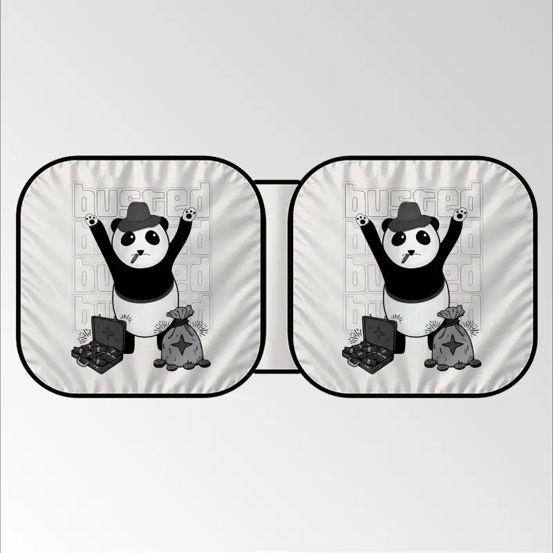 Busted Panda Car Sunshade