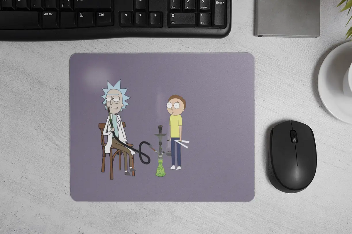 Rick and morty 3al ahwa Mousepad