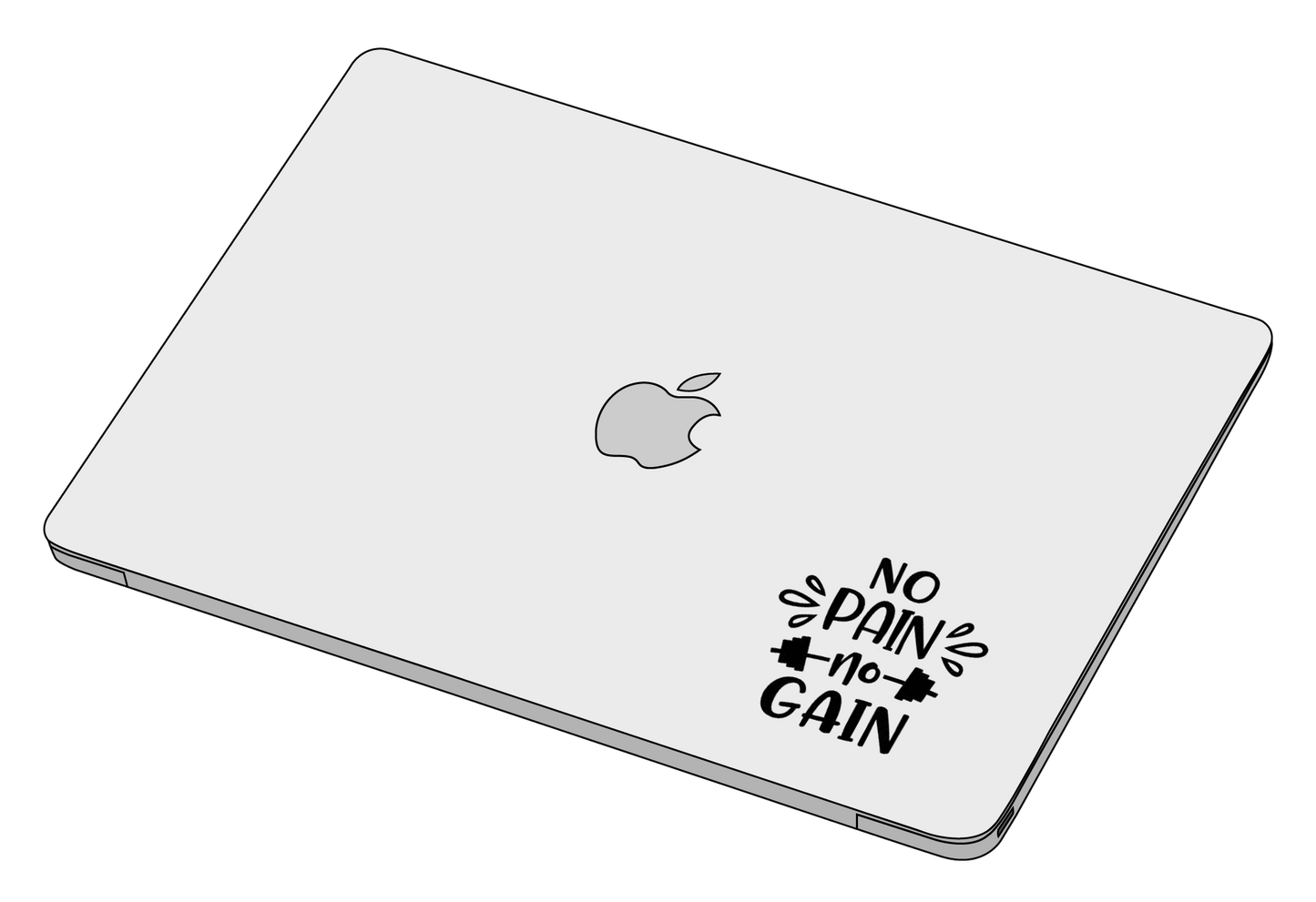 No pain, No gain sticker-Decal-]-Best laptop stickers in Egypt.-sticktop