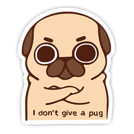 I Don't give a pug sticker-Minis-MADD-[Laptop sticker Egypt]-[Laptop sticker in Egypt]-sticktop