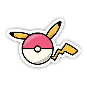 Pikachu Pokemon Ball Sticker-Minis-MADD-[Laptop sticker Egypt]-[Laptop sticker in Egypt]-sticktop