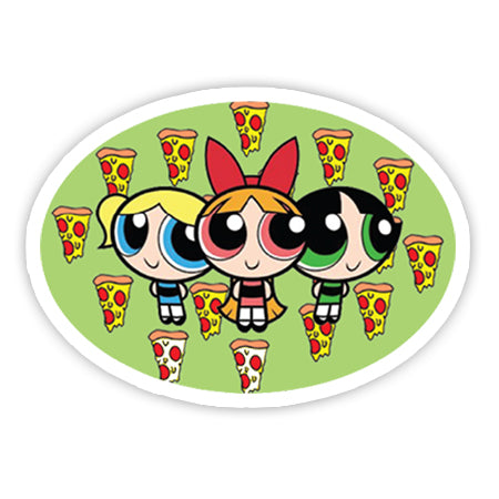 Powerpuff Girls and Pizza sticker-Minis-MADD-[Laptop sticker Egypt]-[Laptop sticker in Egypt]-sticktop