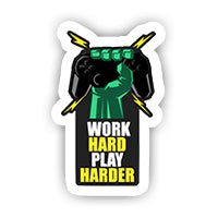 Work hard play hard sticker-Minis-MADD-[Laptop sticker Egypt]-[Laptop sticker in Egypt]-sticktop