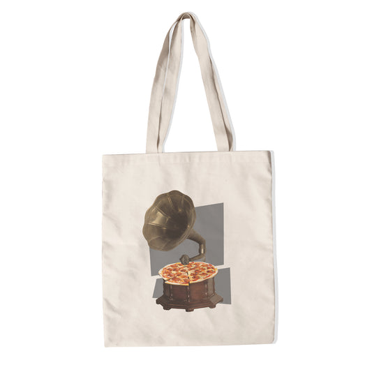 Pizza Gramophone tote bag