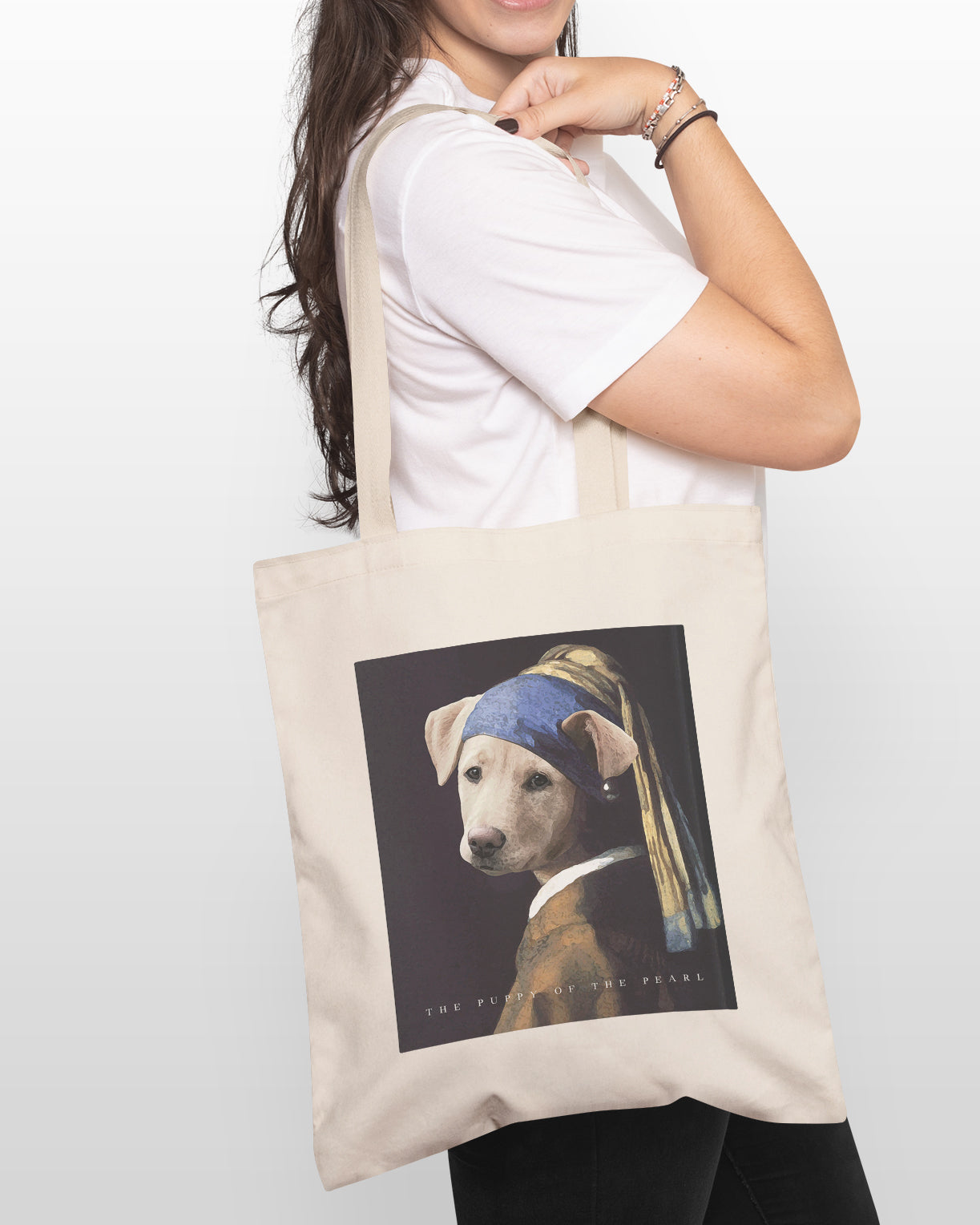 Puppy of the Pearl tote bag