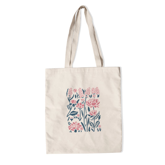 Stencil Flowers tote bag